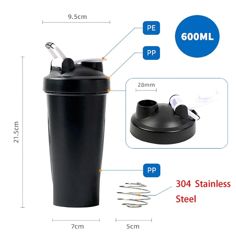 Portable Protein Shaker | 600ml – Wire Whisk Ball