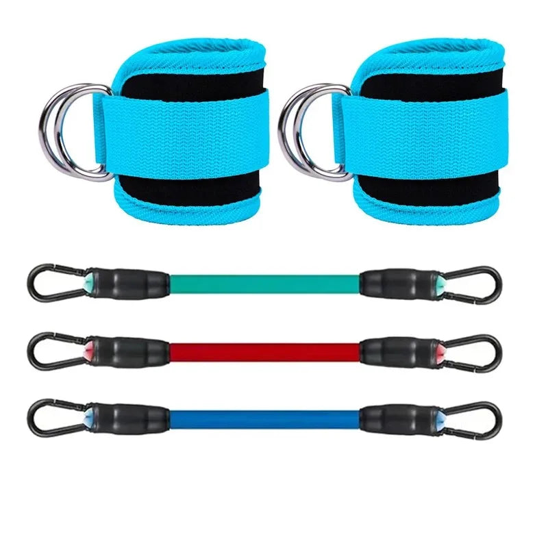 Resistance Band Set with Ankle Straps | Home Workout Kit