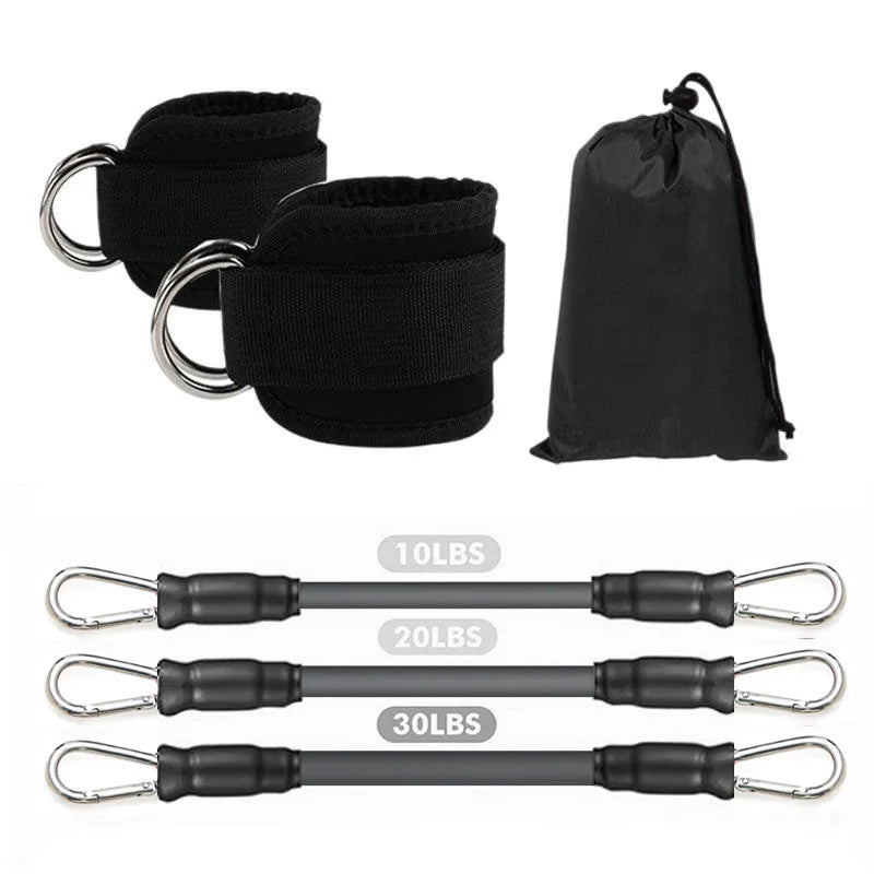 Resistance Band Set with Ankle Straps | Home Workout Kit