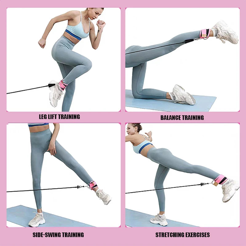 Resistance Band Set with Ankle Straps | Home Workout Kit