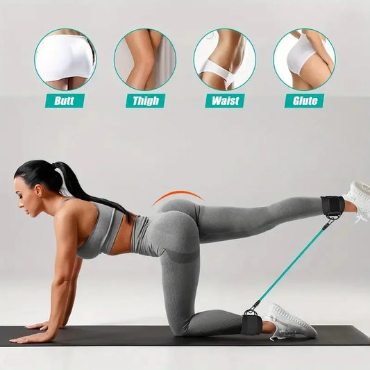 Resistance Band Set with Ankle Straps | Home Workout Kit