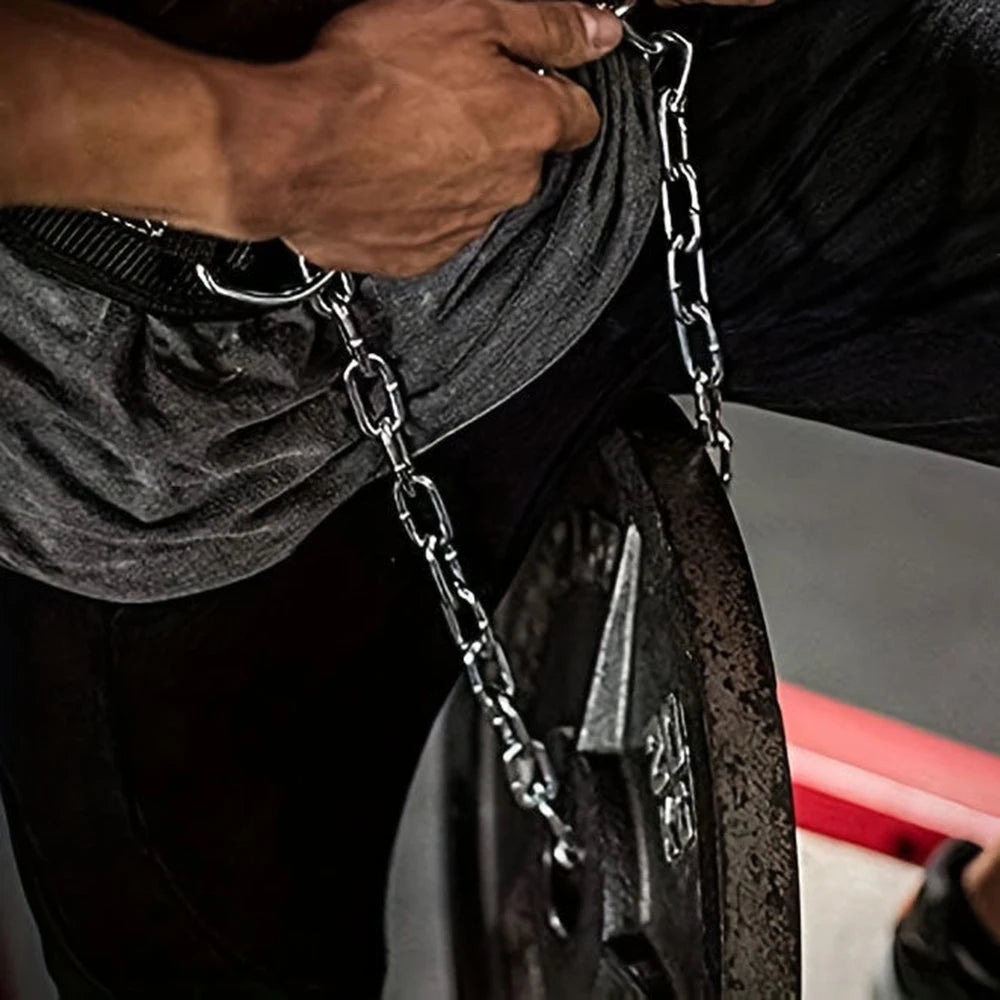 Weight Lifting Dip Belt | Neoprene Back Support – Chain Included