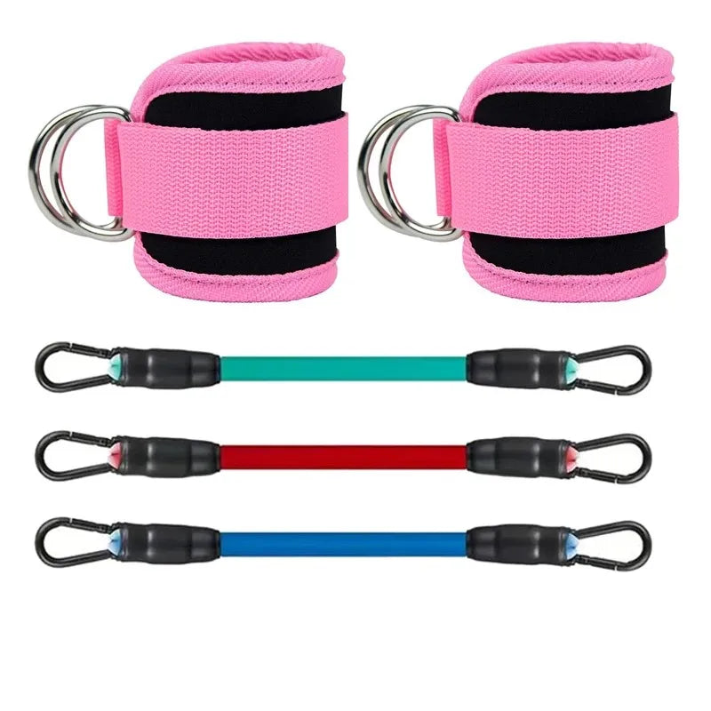 Resistance Band Set with Ankle Straps | Home Workout Kit