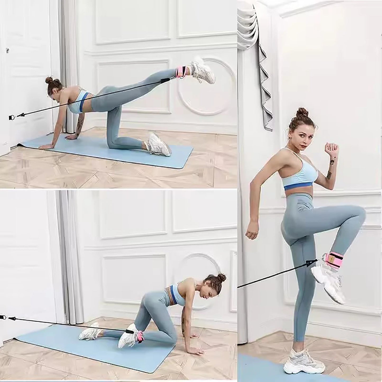 Resistance Band Set with Ankle Straps | Home Workout Kit