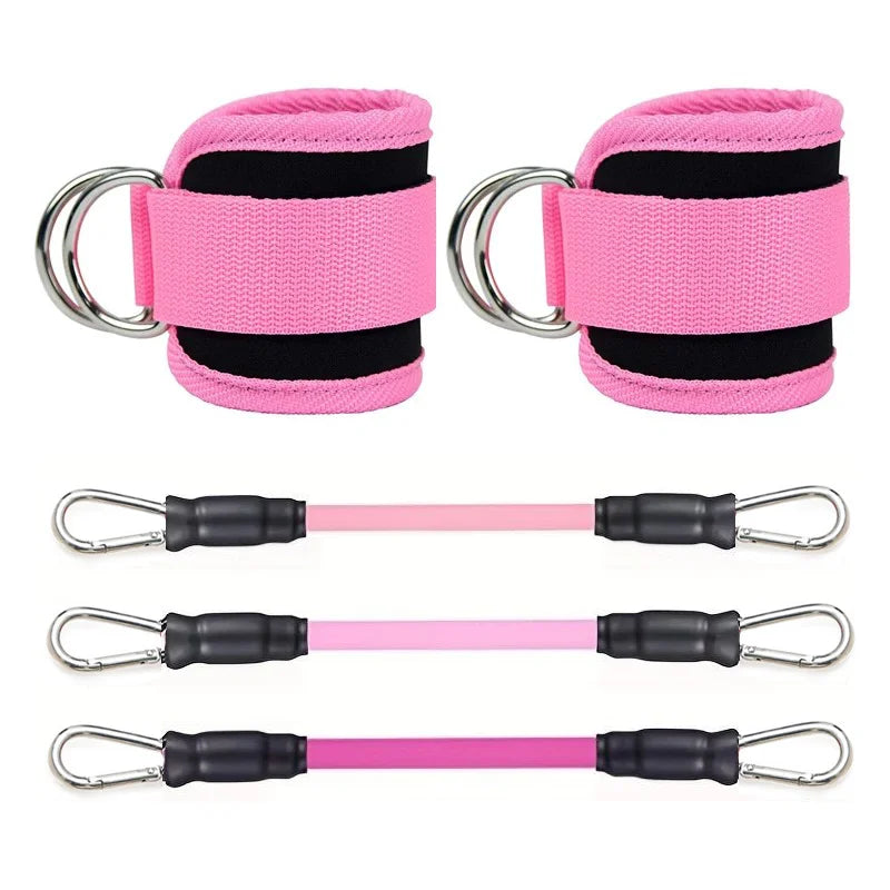 Resistance Band Set with Ankle Straps | Home Workout Kit