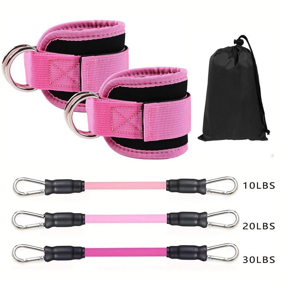 Resistance Band Set with Ankle Straps | Home Workout Kit